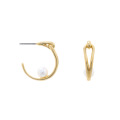 Shangjie OEM Simple pearl earrings hollow design earrings pearl hoop  14k gold luxury women earrings